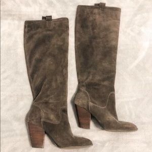BCBG gray suede boots